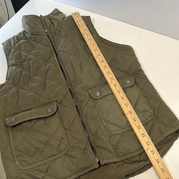 Thread & Supply Olive  Green Quilted Full Zip Snap Flap pockets  Womens large - Picture 8 of 12